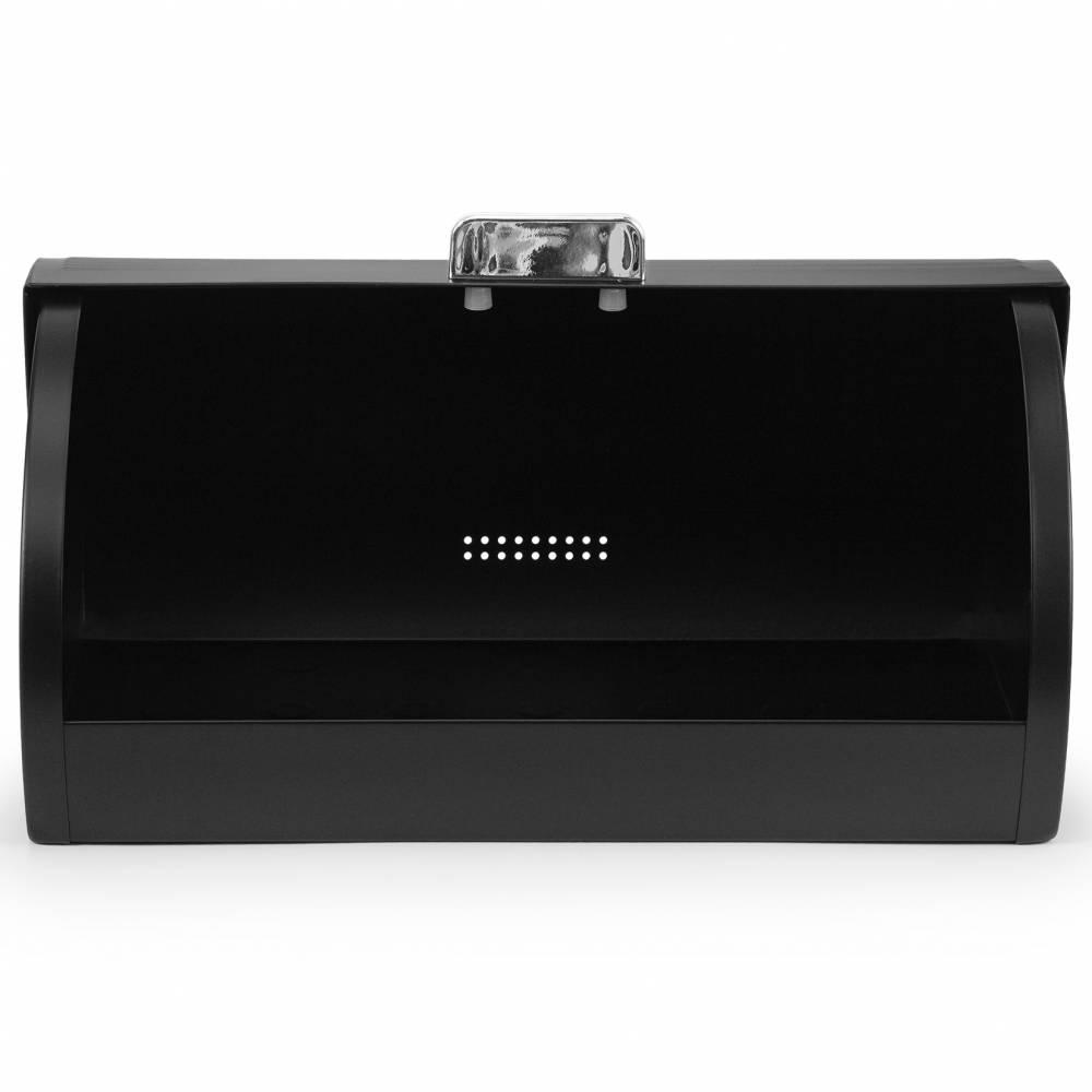 EHC Wave Pattern Bread Storage White Roll-Top Bread Bin - Black