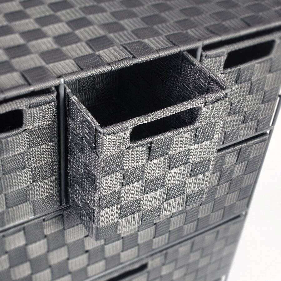 EHC Woven 3+3 Chest of Drawer storage Organizer Unit - Grey