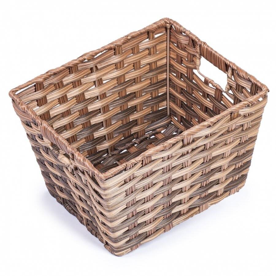 EHC Woven Storage Hamper Basket With Insert Handle, Brown