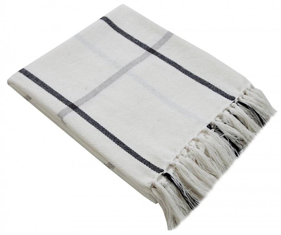 EHC Cotton Throw For Sofa, Settee or Armchair - Ivory, 127 cm x 152 cm