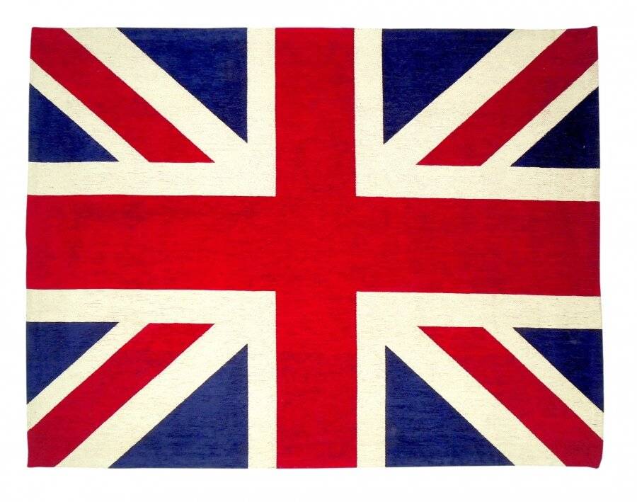 Elegant Union Jack Woven Chenille Floor Carpet Rug