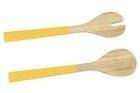 Ergonomic and Hygienic Bamboo Salad Servers, Set of 2 - Custard