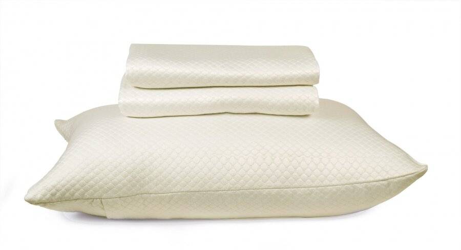 European Style Woven Matelasse Bedspread, 2 Pillow Shams - Cream