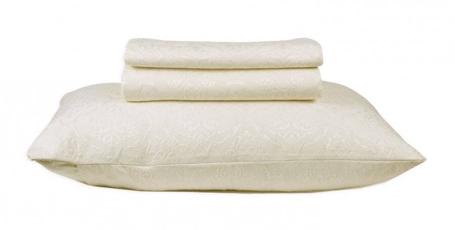European Style Woven Matelasse Bedspread, 2 Pillow Shams - Grace Cream