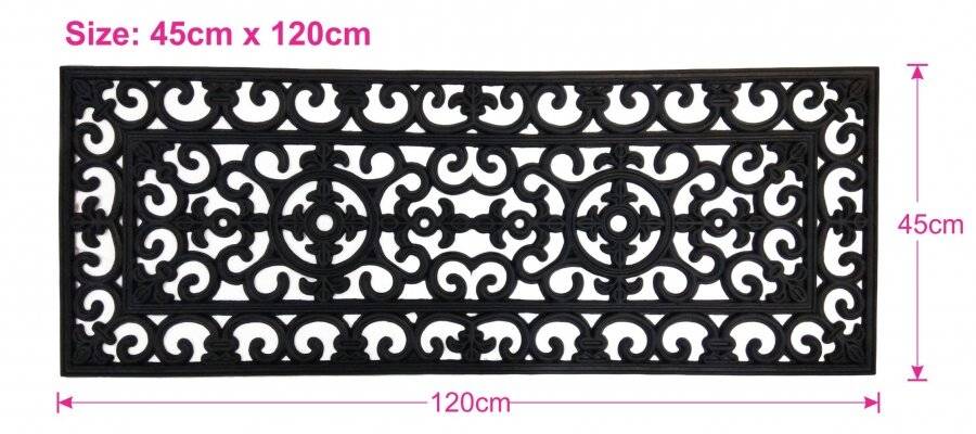 Extra Large Victorian Wrought Effect Outdoor/Indoor Non Slip Door Mat