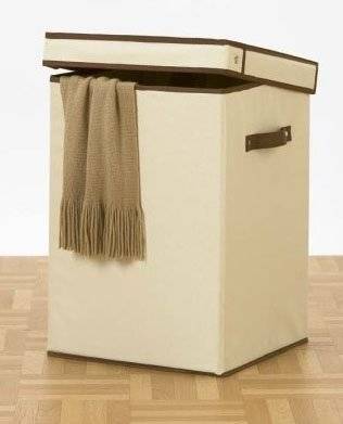 Folding Laundry Linen Box, Storage Box Clothes Basket Side Handles