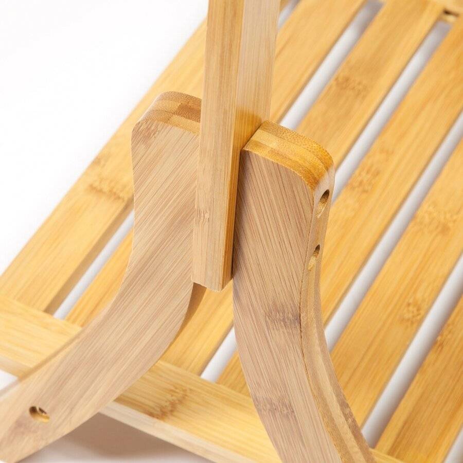 Freestanding Bamboo Bathroom Towel Rail With 3 Rails & Shelf