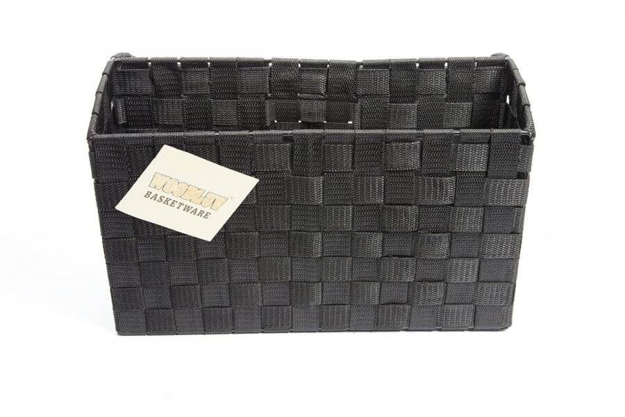 Handwoven 2 Compartments Office Desk File Organizer, Black