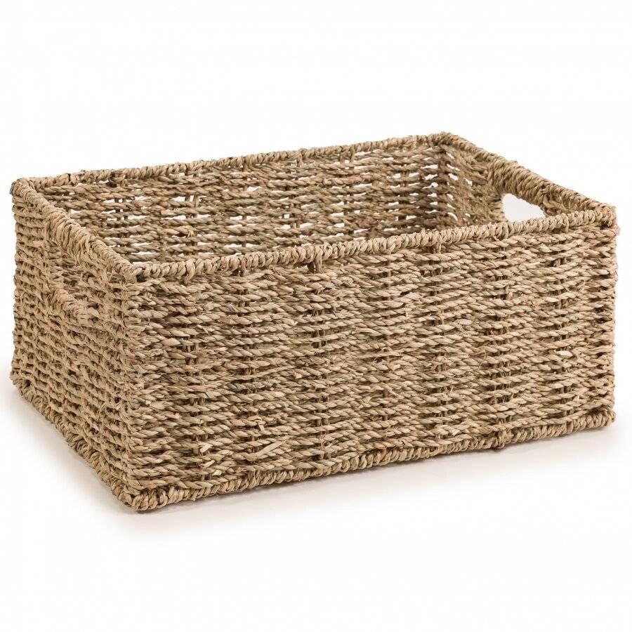 Handwoven Natural Seagrass Storage Decor Gift Hamper Basket, Large