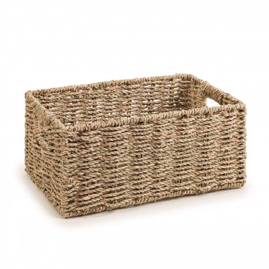 Handwoven Natural Seagrass Storage Decor Gift Hamper Basket, Small