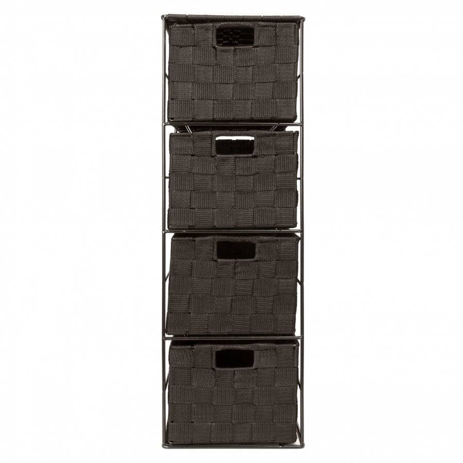 Handwoven Polypropylene 4 Drawer Storage Cabinet - Dark Brown