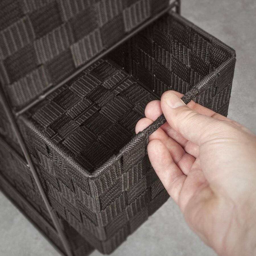 Handwoven Polypropylene 4 Drawer Storage Cabinet - Dark Brown