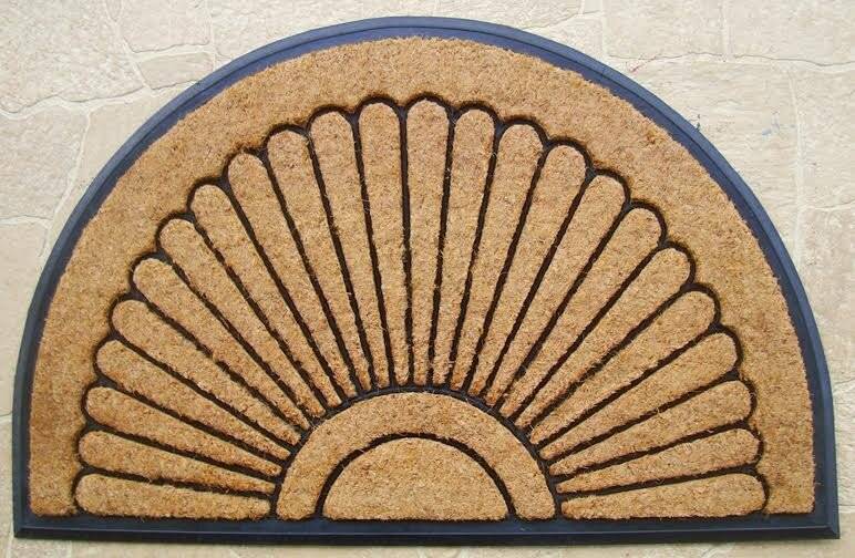 Heavy Duty XL Coir & Rubber Non Slip Half Moon Entrance Doormat