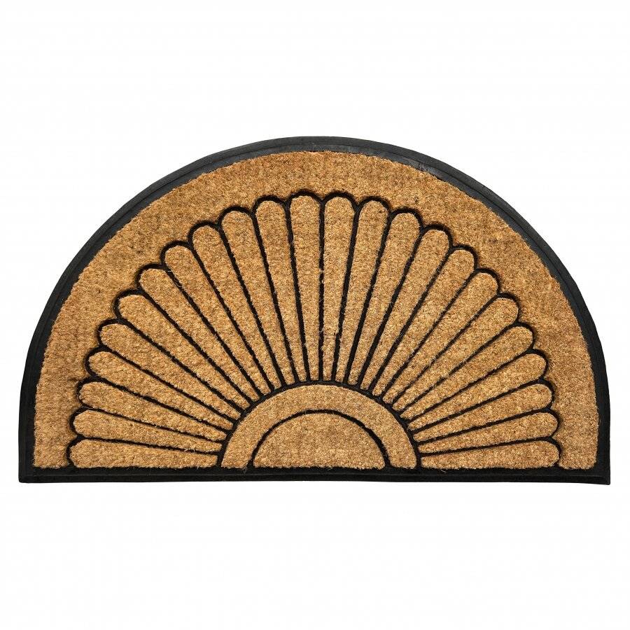 Heavy Duty XL Coir & Rubber Non Slip Half Moon Entrance Doormat