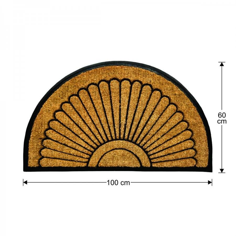 Heavy Duty XL Coir & Rubber Non Slip Half Moon Entrance Doormat