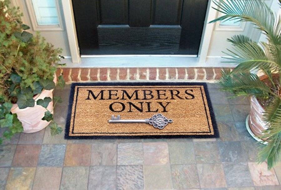 Heavy Duty Indoor PVC Coir Entrance Door Mat "Members Only"
