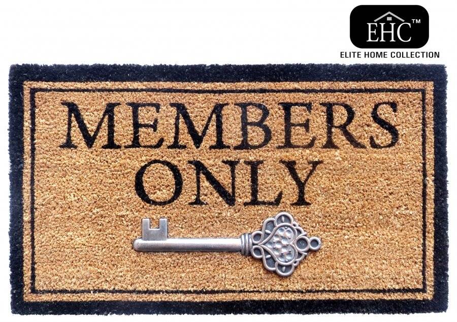 Heavy Duty Indoor PVC Coir Entrance Door Mat "Members Only"