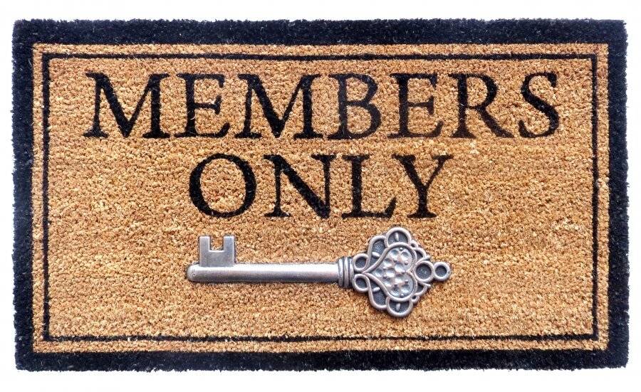 Heavy Duty Indoor PVC Coir Entrance Door Mat "Members Only"