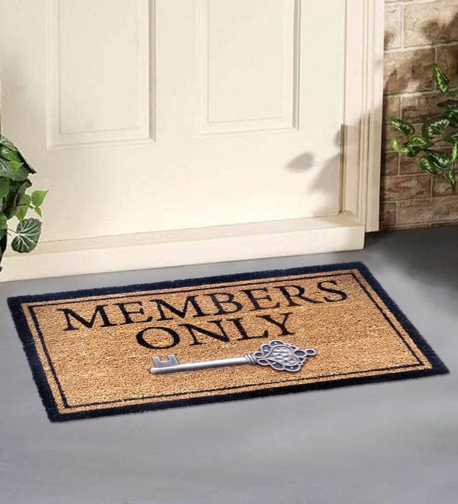 Heavy Duty Indoor PVC Coir Entrance Door Mat "Members Only"