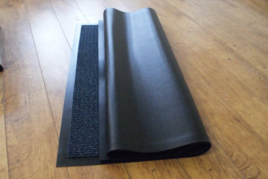 Heavy Duty Non Slip Dirt Barrier Doormat, 120 x 180 cm - Blue/Black