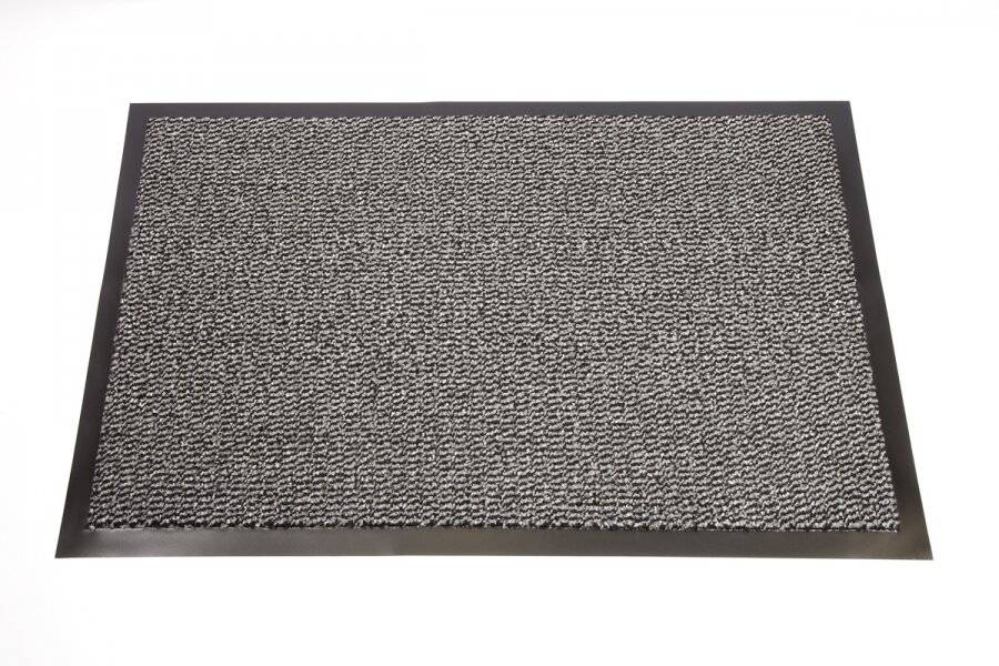 Heavy Duty Non Slip Dirt Barrier Doormat, 120 x 180 cm - Grey/Black