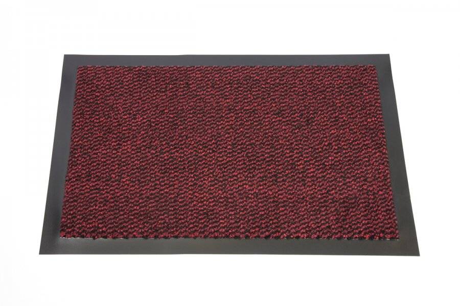 Heavy Duty Non Slip Dirt Barrier Doormat, 40 x 60 cm - Red/Black