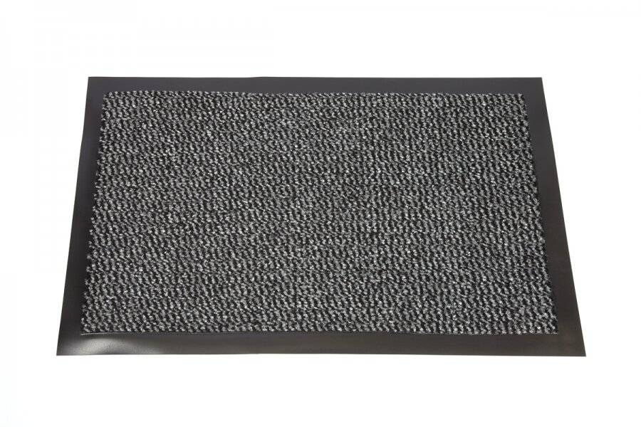 Heavy Duty Non Slip Dirt Barrier Doormat, 60 x 90 cm - Grey/Black