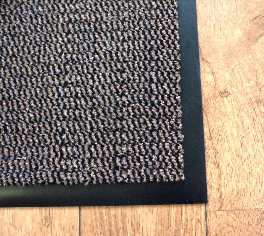 Heavy Duty Non Slip Dirt Barrier Doormat, 90 x 150 cm - Brown/Black