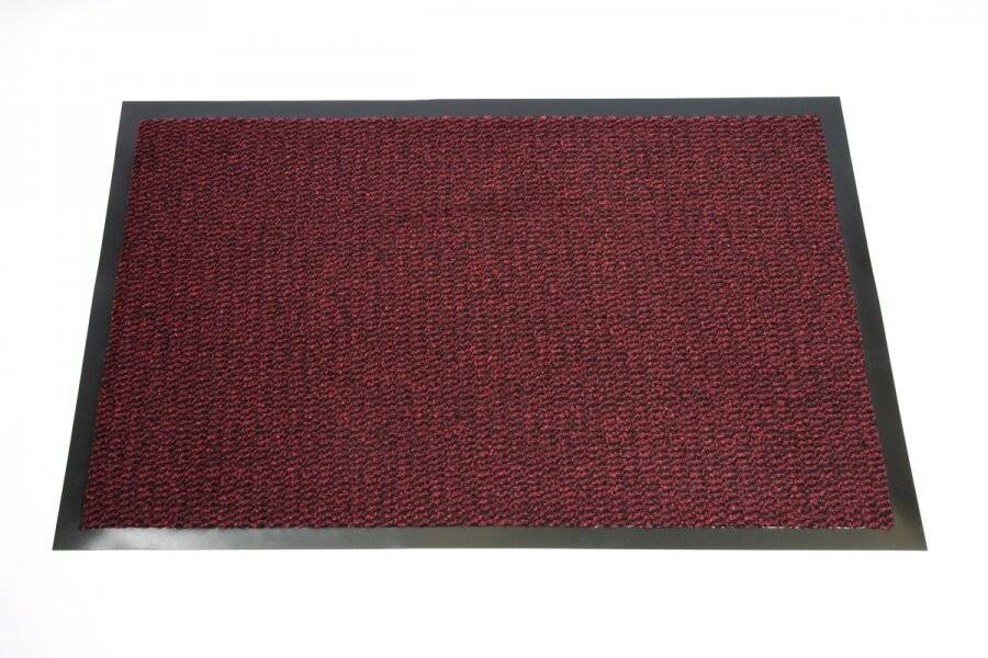 Heavy Duty Non Slip Dirt Barrier Doormat, 90 x 150 cm - Red/Black