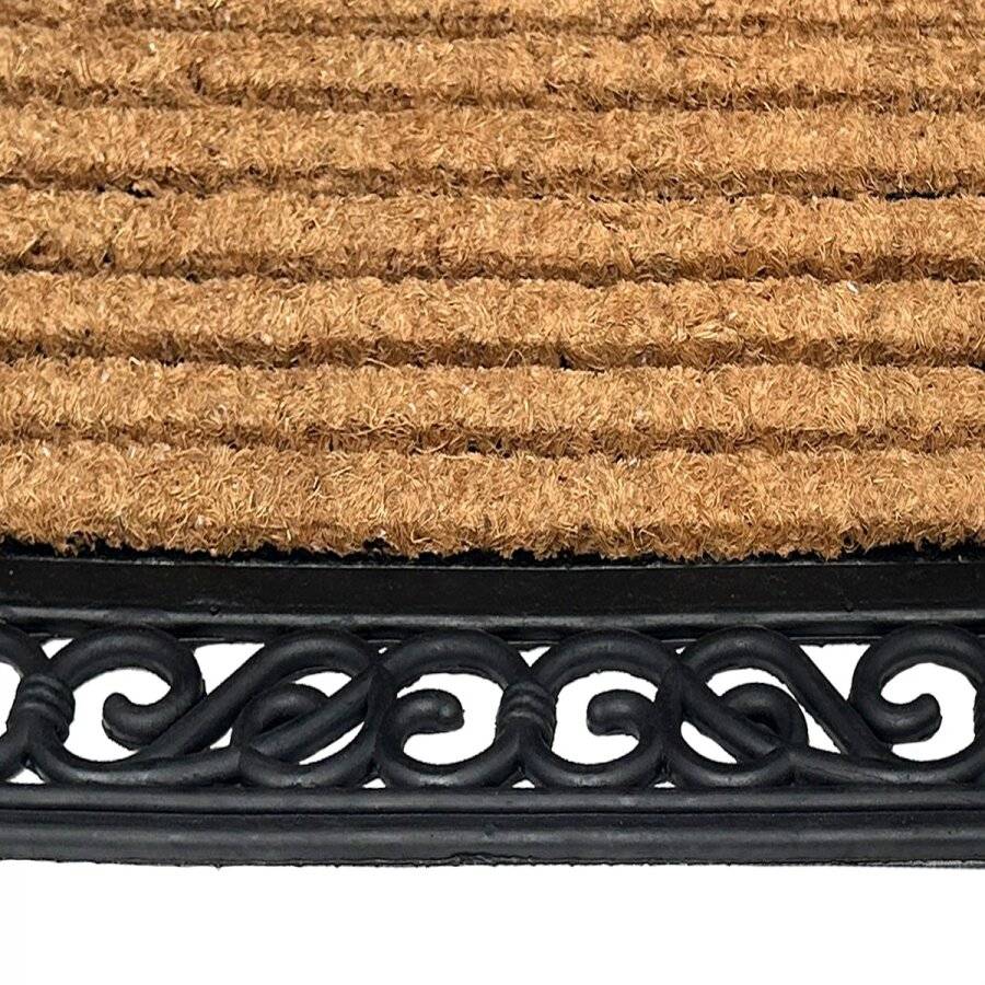 Heavy Duty Rectangular Rubber and Natural Coconut Coir Door Mat