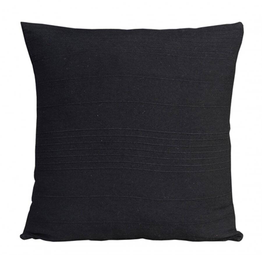 Indian Classic Rib Cotton Cushion cover 18" x 18" Inches - Black