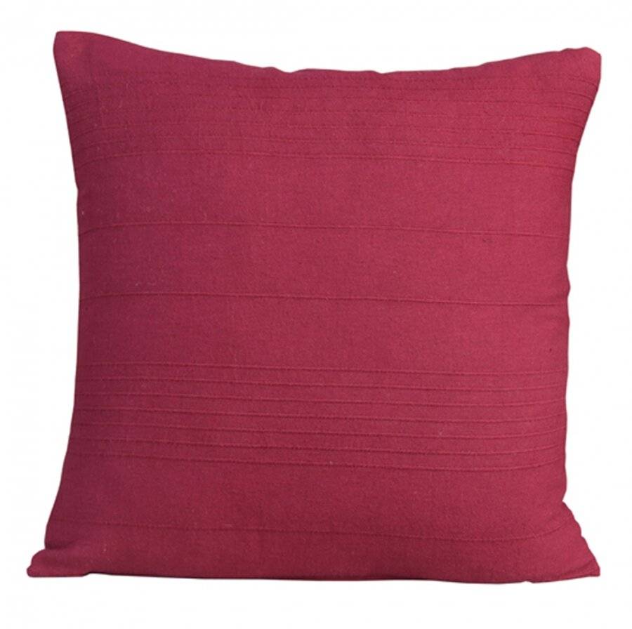 Indian Classic Rib Cotton Cushion cover 18" x 18" Inches - Wine