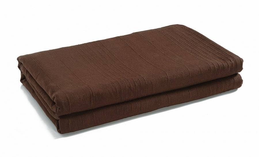 Indian Classic Rib Cotton Throw, For Sofa & King Size Bed - Chocolate