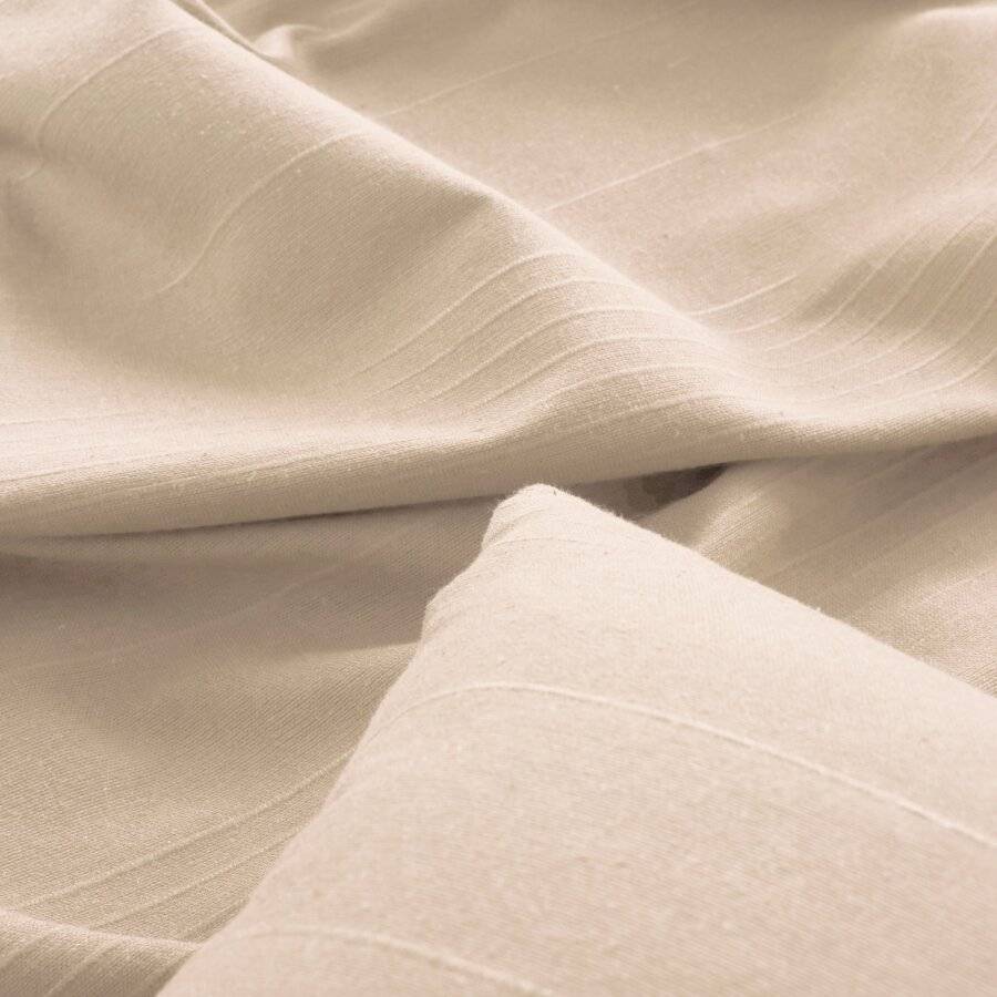 EHC Classic Rib Cotton Throw For 3-4 Seater Sofa/King Size Bed - Buff