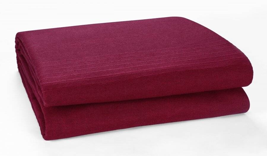 Classic Rib Cotton Throw, For 3-4 Seater Sofa or King Size Bed - Wine