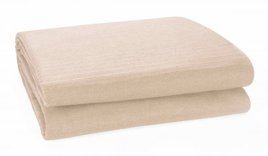 Indian Classic Rib Cotton Throw, For Super King Size Bed - Buff