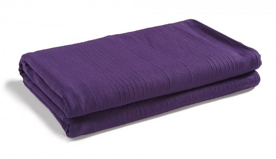 Indian Classic Rib Cotton Throw, For Super King Size Bed - Purple