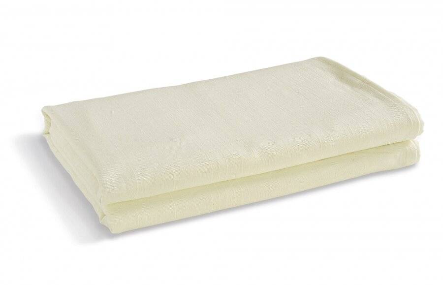 Indian Classic Rib Cotton Bedspread, For Armchair & Single Bed - Ivory