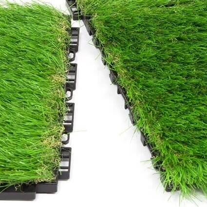 Uv Resistant Turf Grass Tiles Pack Of 4, Artificial Grass Tiles