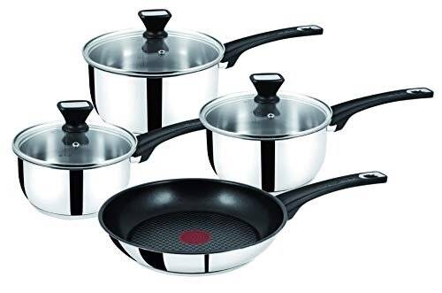 Jamie Oliver 4 PCs Stainless Steel Pan Set, Induction Compatible