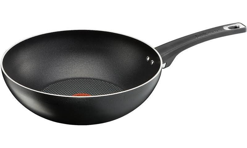 Jamie Oliver By Tefal PFOA Free Thermo-Spot Non-stick Black Wok, 28 cm