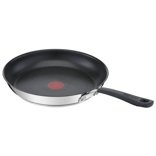 Tefal Jamie Oliver Stainless Steel Induction Frying Pan, Silver, 24cm