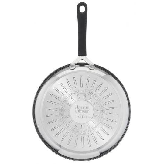 Tefal Jamie Oliver Stainless Steel Induction Frying Pan, Silver, 24cm