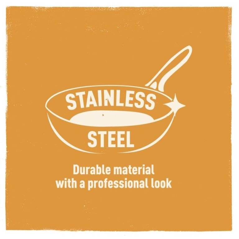 Jamie Oliver Stainless Steel Non-Stick 25cm Shallow Saute Pan, Black