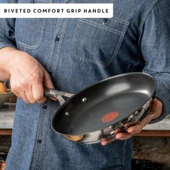Jamie Oliver Stainless Steel Non-Stick Induction Frying Pan, 24 cm
