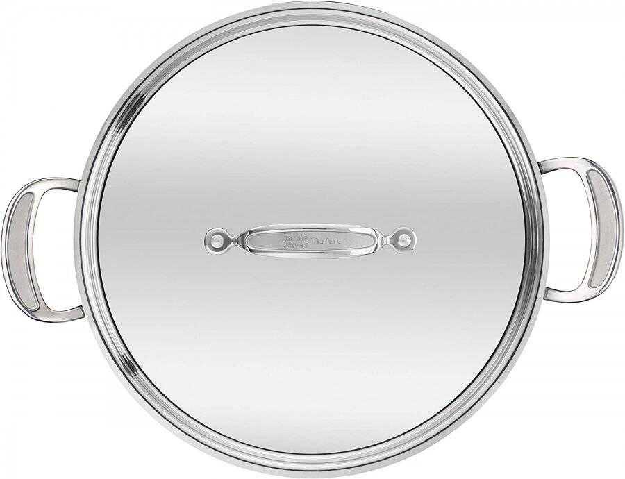 Jamie Oliver Stainless Steel Shallow Induction Pan With Lid - 30 cm
