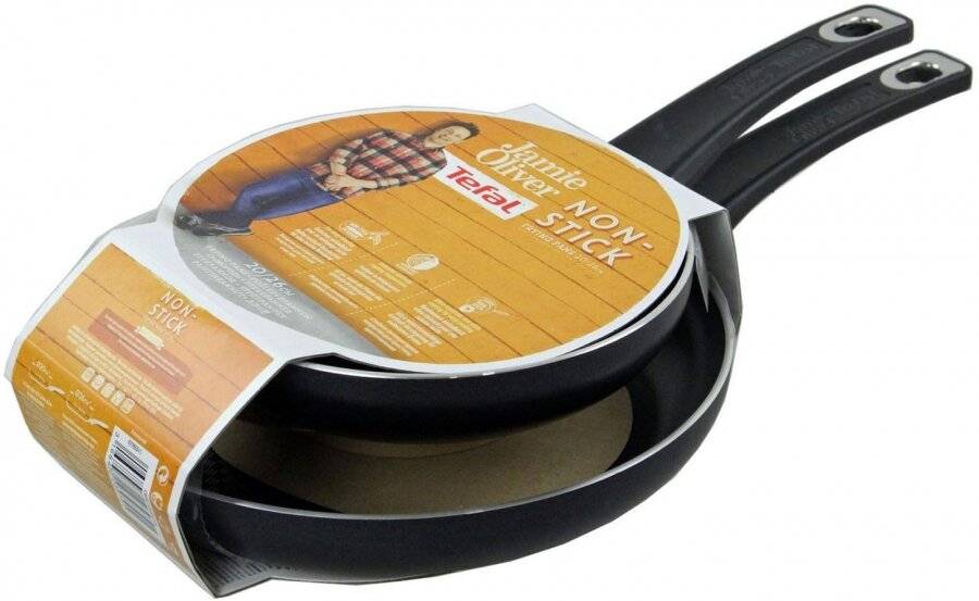 Jamie Oliver Twinpack  Nonstick Frying Pan Set, 20 and 26 cm - Black