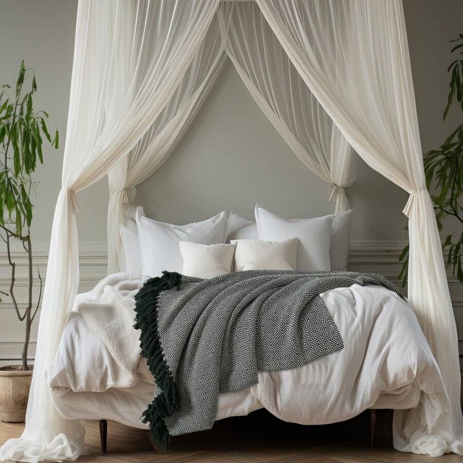 EHC Single Big Diamond Woven Cotton Throw, 125 x 150cm, Ivory/Green