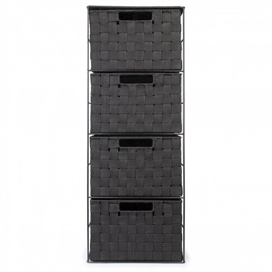 EHC Large 4 Drawer Storage Cabinet For Bedroom, Bathroom - Black