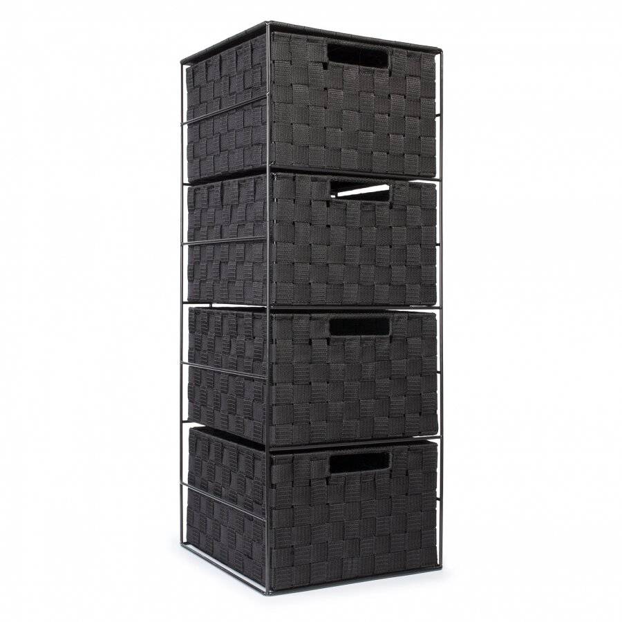 EHC Large 4 Drawer Storage Cabinet For Bedroom, Bathroom - Black